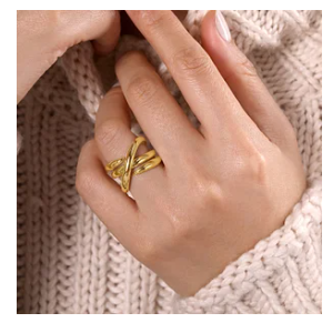 Gold Fashion Rings  -  Women'