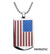 American Flag Enamel Dog Tag Pendant with Chain