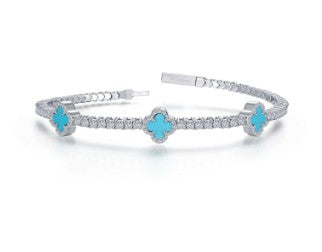2.40 CTW Flexible Tennis Bracelet-turquoise COLOR