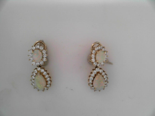 14k earrings, colored stones & diamond