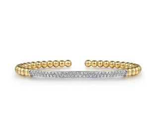 14K Yellow Gold Diamond Pavé Bar Bujukan Split Bangle