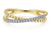 14K Yellow Gold Bujukan Pave Diamond Criss Cross Stackable Ring