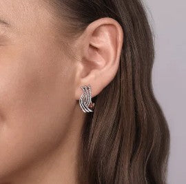 925 Sterling Silver Twisted Bujukan Earrings EG14685SVJJJ