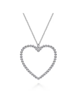 925 Sterling Silver Bujukan Heart Necklace by Gabriel &amp; Co.