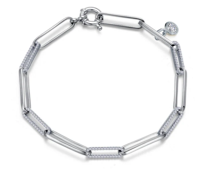 1.65 CTW Paperclip Bracelet- WHITE