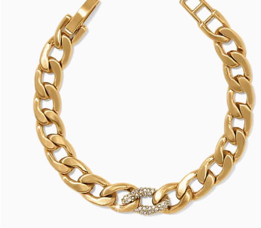 Cleo Pave Link Bracele-Yellow