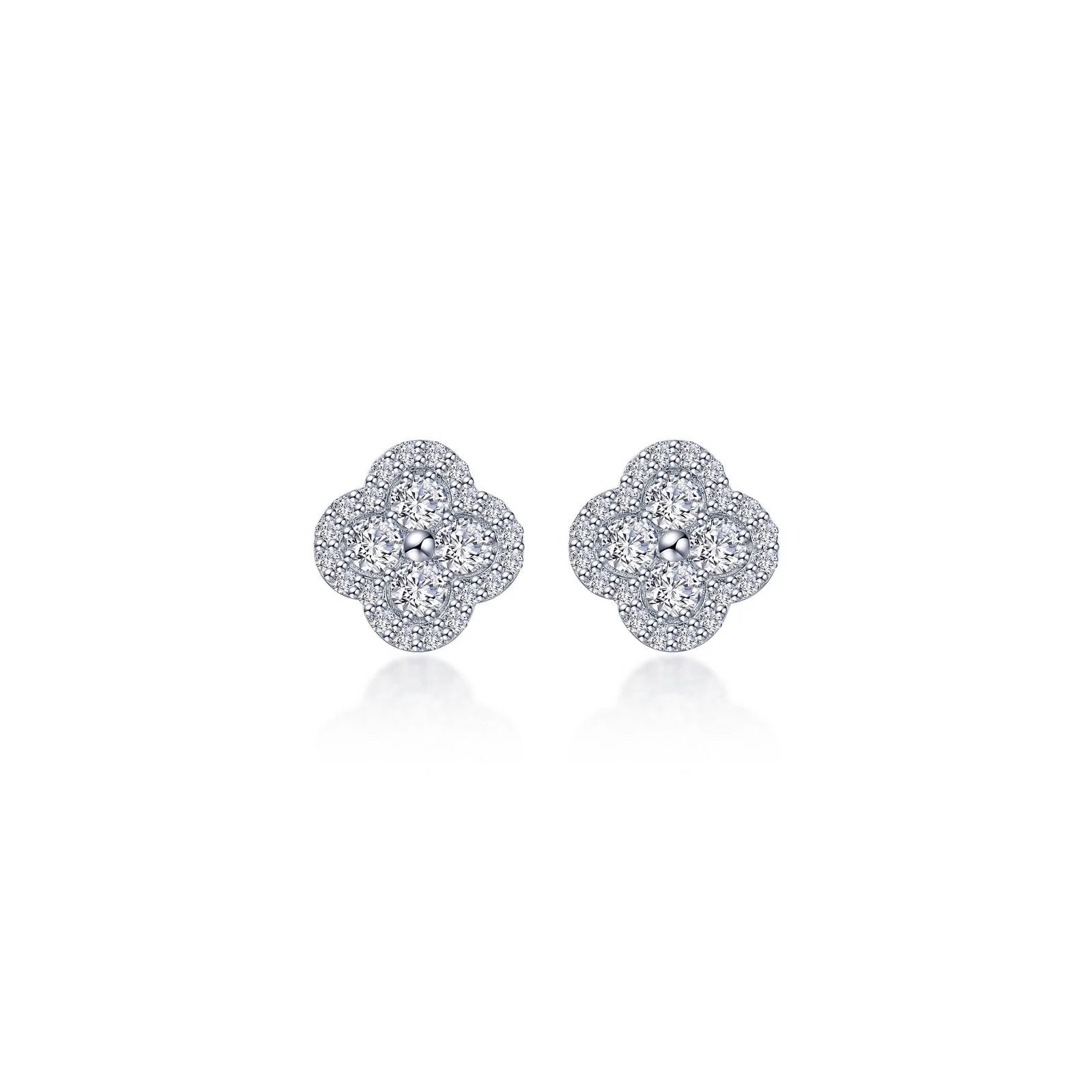 0.8 CTW Halo Stud Earrings