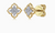 14K Yellow Gold Floral Diamond Stud Earrings