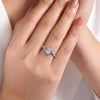 14K White Gold Bypass Oval Diamond Engagement Ring