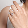 14K White Gold Bypss Oval Diamond Engagement Ring