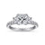 14K White Gold Cushion Cut Three Stone Diamond Engagement Ring-ALOISE