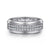 14K White Gold Diamond Mens Wedding Ring in Sand Blast Finish