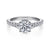 14K White Gold Hidden Halo Round Diamond Engagement Ring- MATILDA