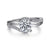 14K White Gold Round Bypass Diamond Engagement Ring-NAOMI