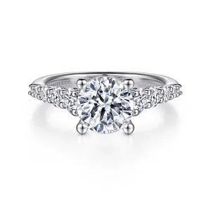 14K White Gold Round Diamond Engagement Ring-Reed