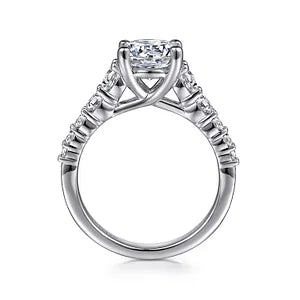 14K White Gold Round Diamond Engagement Ring- Mabel