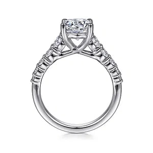 14K White Gold Round Diamond Engagement Ring-Reed