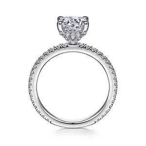 14K White Gold Round Diamond Engagement Ring- Noa