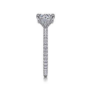 14K White Gold Round Diamond Engagement Ring- Noa