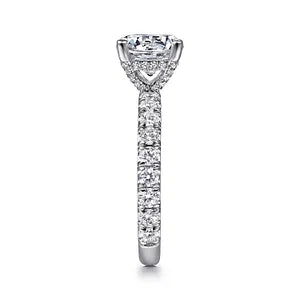 14K White Gold Round Diamond Engagement Ring-Ulani