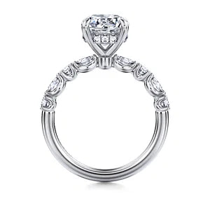 14K White Gold Round Diamond Engagement Ring-Juliet