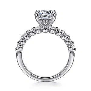 14K White Gold Round Diamond Engagement Ring-Kim