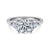 14K White Gold Round Three Stone Diamond Engagement Ring-MALONEY