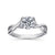 14K White Gold Round Twisted Diamond Engagement Ring-Kylo