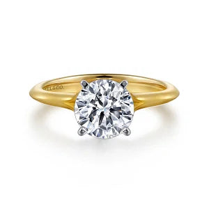 14K White-Yellow Gold Round Diamond Engagement Ring-Ellis