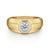 14K Yellow-White Gold Diamond Mens Engagement Ring in Sand Blast Finish