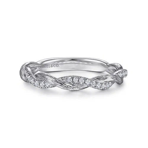 Twisted-14K White Gold Diamond Anniversary Band
