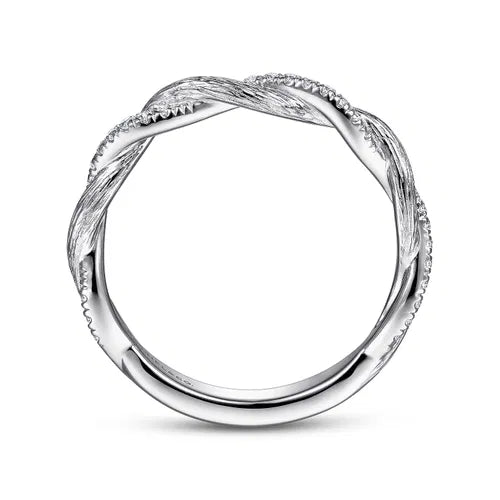 Twisted-14K White Gold Diamond Anniversary Band