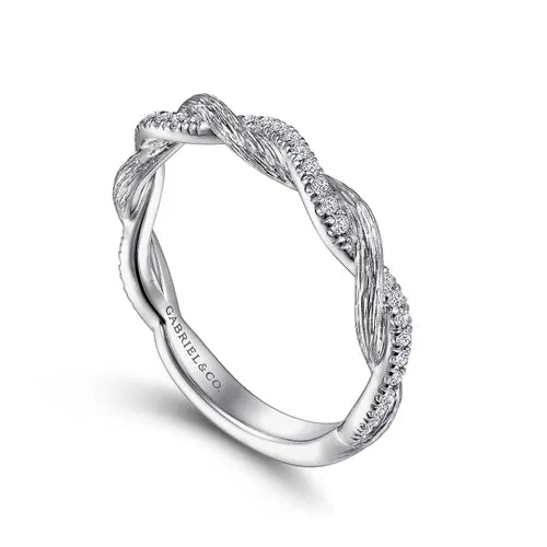 Twisted-14K White Gold Diamond Anniversary Band