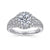 Vintage Inspired 14K White Gold Round Halo Diamond Engagement Ring-MARLENA