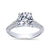 Vintage Inspired 14K White Gold Round Split Shank Diamond Engagement Ring