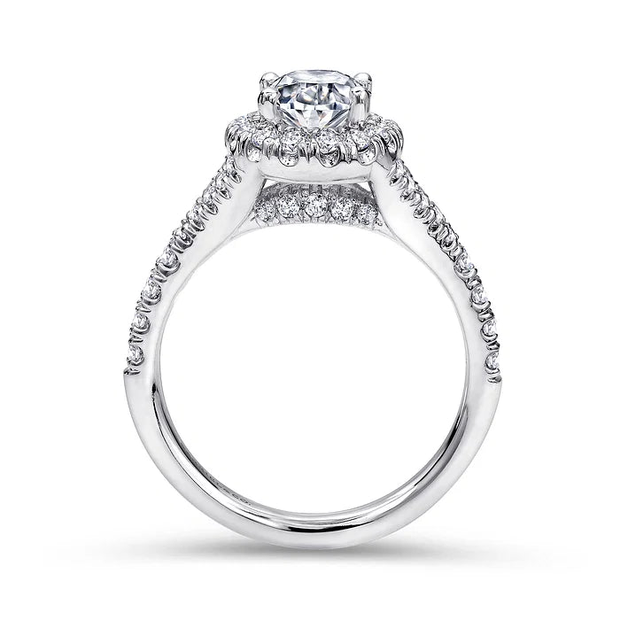 Kennedy - 14K White Gold Oval Halo Diamond Engagement Ring
