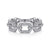 14K White Gold Pave Diamond Chain Link Ring Band