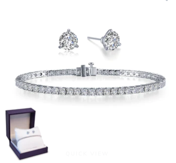 Holiday Special Collection Tennis Bracelet Solitaire Earrings Set