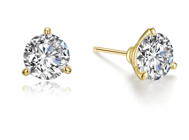 3 CTW Martini Solitaire Stud Earrings