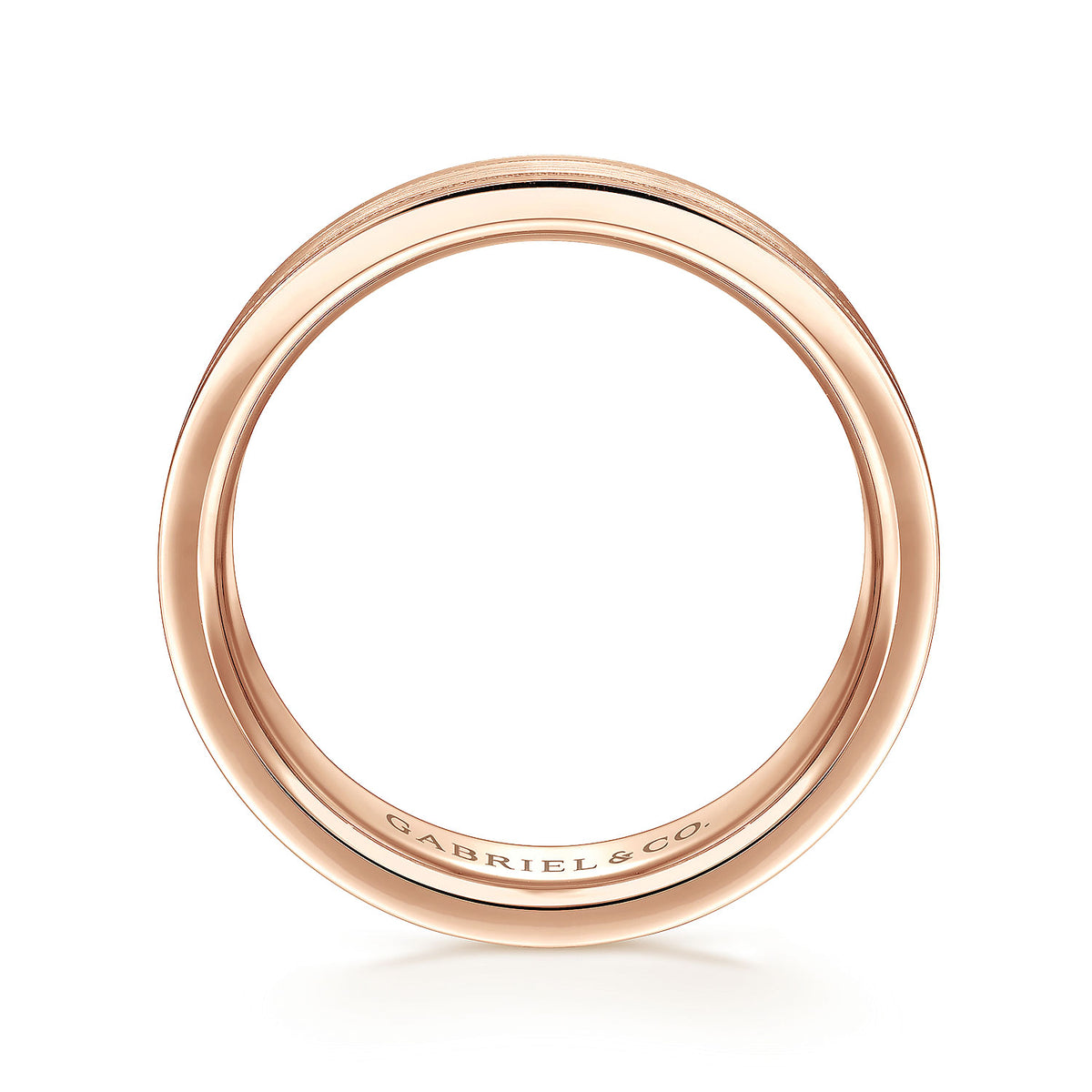 14K Rose Gold 6mm - Men&#39;s Wedding Band in Satin Finish
