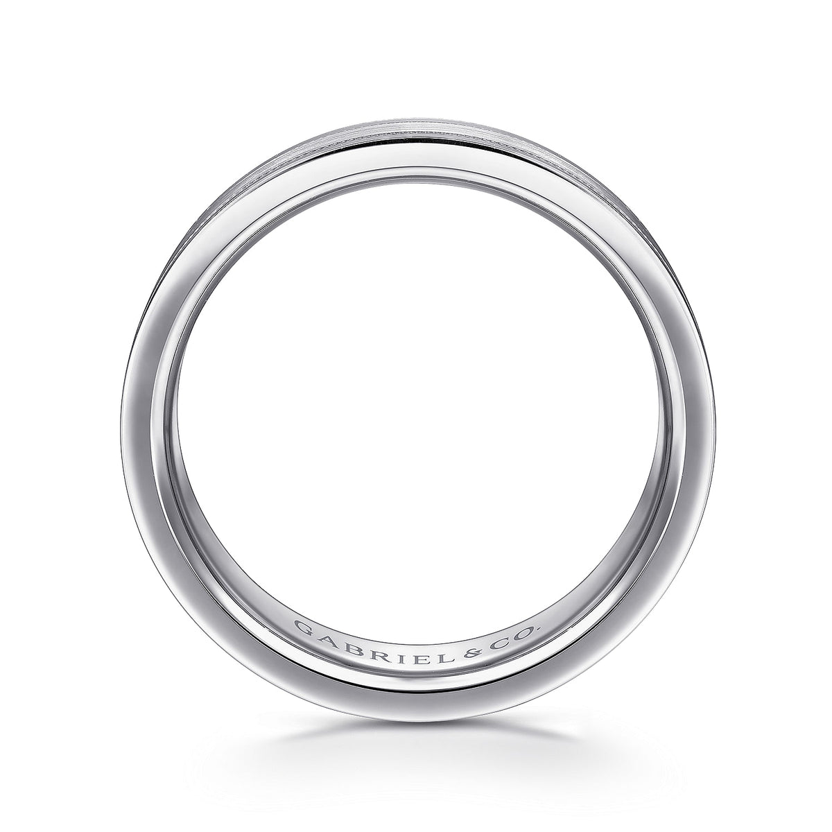 14K White Gold 6mm - Men&#39;s Wedding Band in Satin Finish
