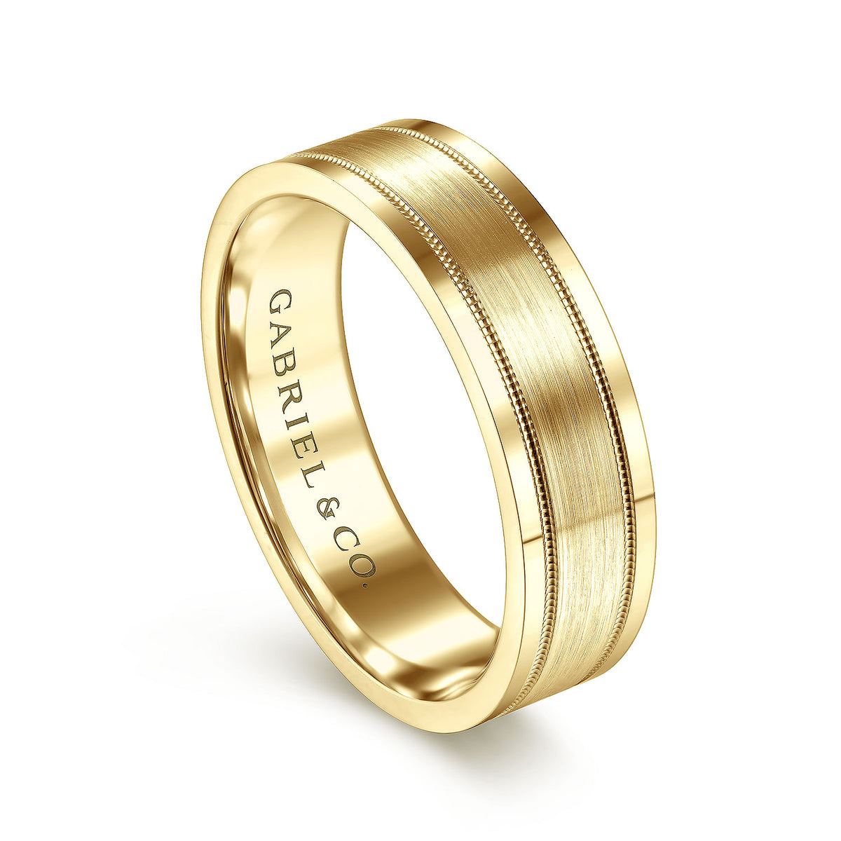 14K Yellow Gold 6mm - Men&#39;s Wedding Band in Satin Finish