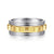 14K White-Yellow Gold 8mm - Grommet Inlay Men's Two Tone Wedding Band