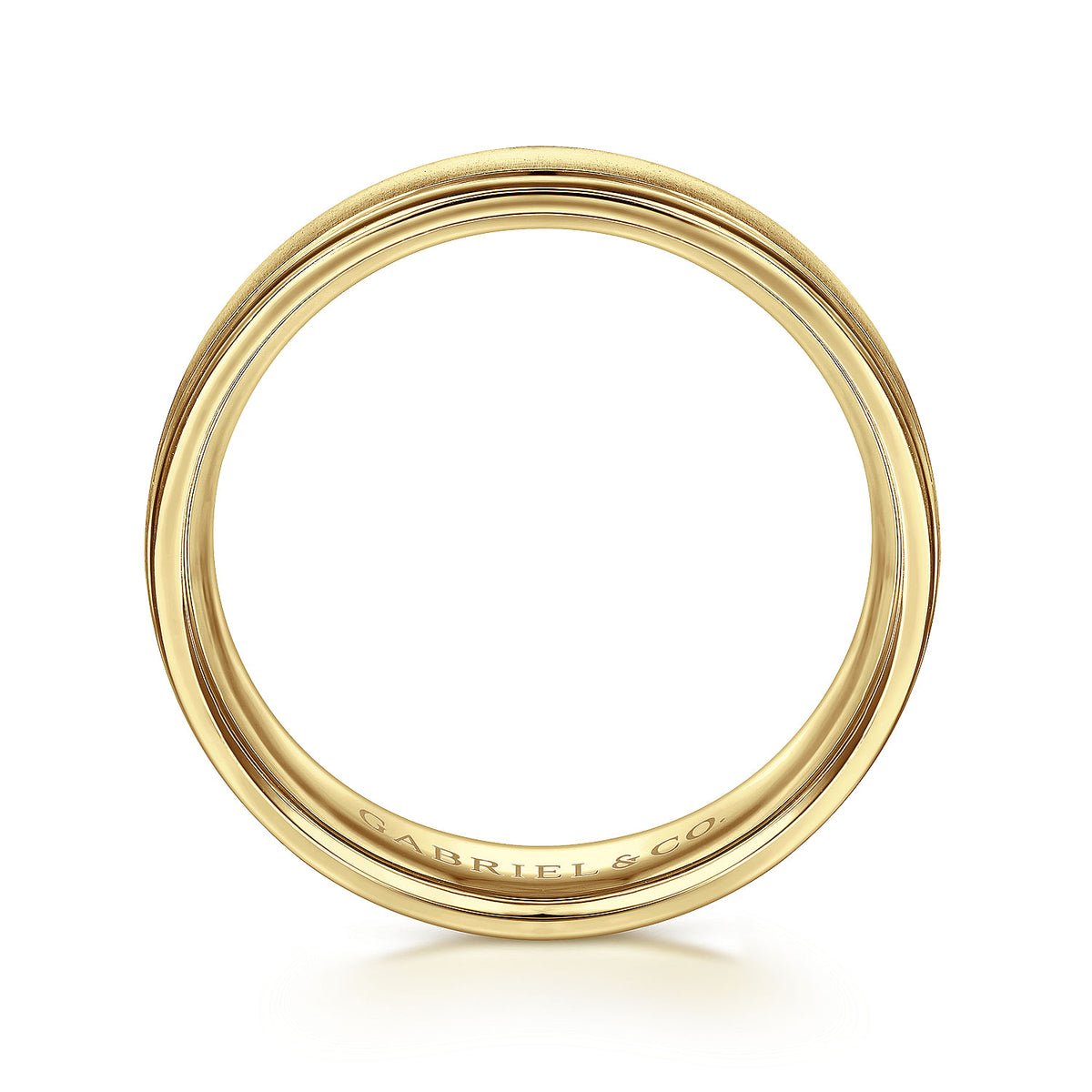 14K Yellow Gold 6mm - Men&#39;s Wedding Band in Sandblast Finish
