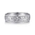 14K White Gold 7mm - Engraved Woven Men's Wedding Band in Satin Finish