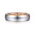 14K White-Rose Gold 6mm - Two Tone Men's Wedding Band in Sand Blast Finish