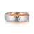 14K White-Rose Gold 8mm Mens Wedding Band in Hammer Finish