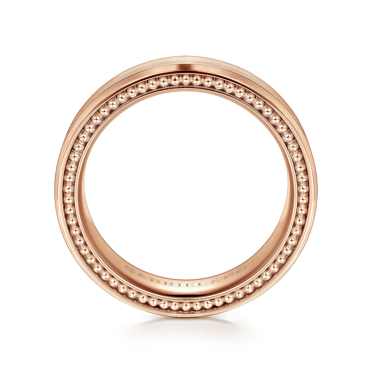 14K Rose Gold 6mm Mens Wedding Band in Satin Finish