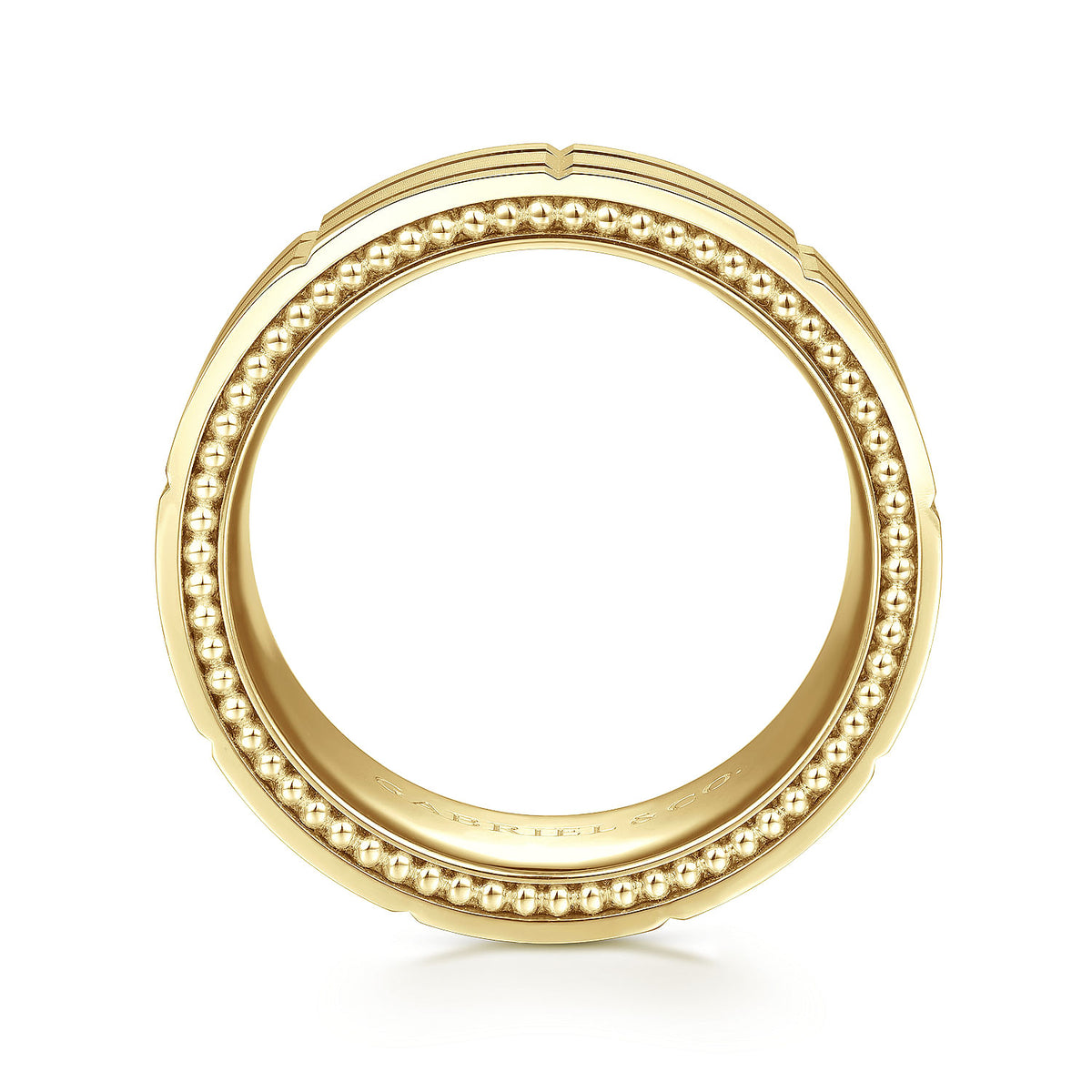 14K Yellow Gold 8mm Mens Wedding Band in Satin Finish