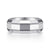 14K White Gold 8mm - Angular Men's Wedding Band in High Polished Finish